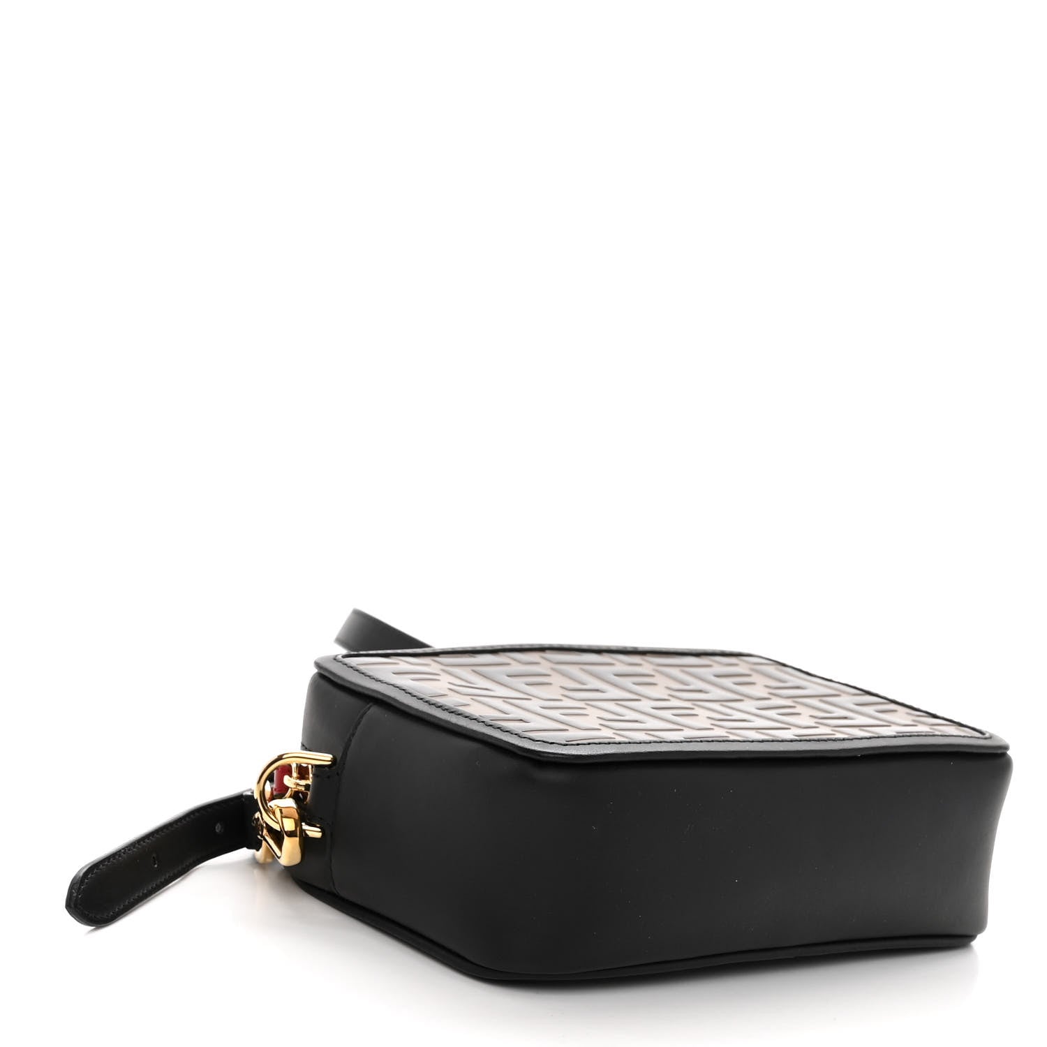 Fendi Vitello Century Bi-Color FF 1974 Embossed Mini Camera Case Maya Black 4 of 11