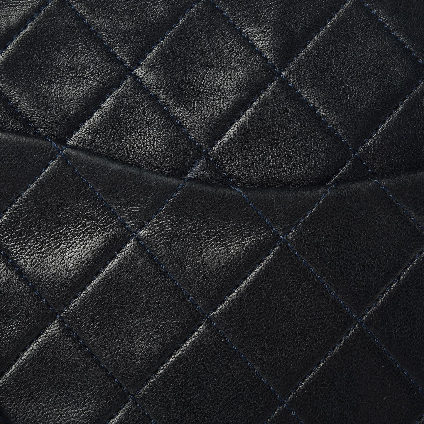 Lambskin Quilted Medium Double Flap Navy