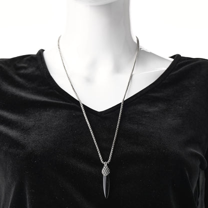 John Hardy Sterling Silver Black Obsidian Legends Naga Pendant Necklace 2 of 5
