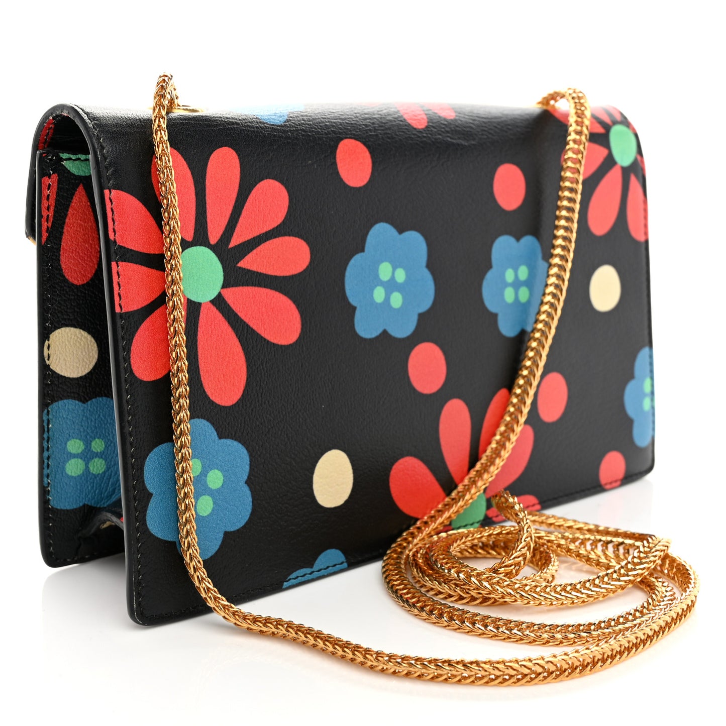 Calfskin Floral Print Small Betty Black