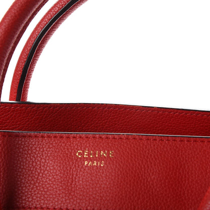Celine Drummed Calfskin Mini Luggage Coquelicot 11 of 19