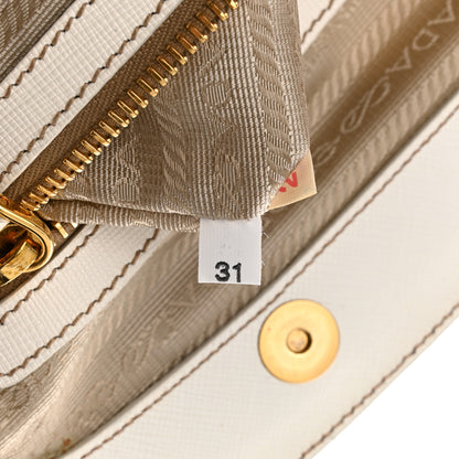 Prada Nylon Tessuto Vitello Daino Tote White 7 of 13