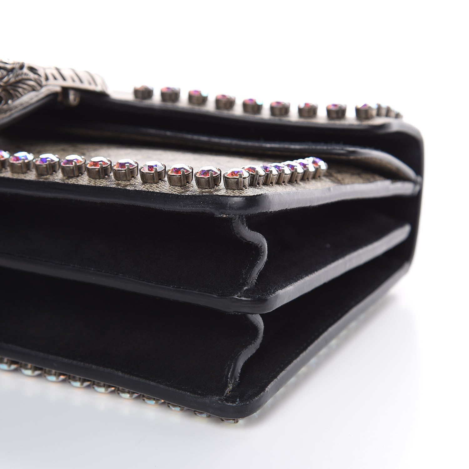 Gucci GG Supreme Monogram Crystal Small Dionysus Shoulder Bag Black 11 of 12