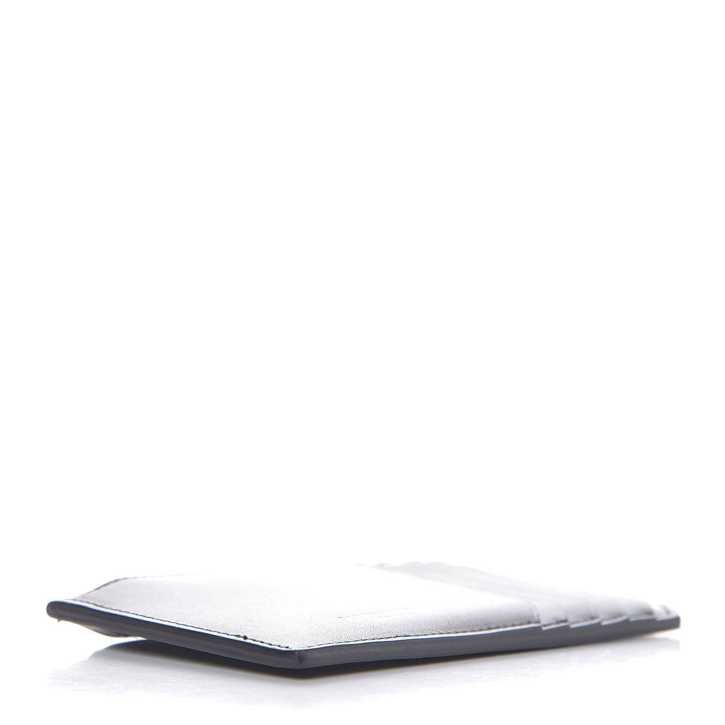 Calfskin 5 Fragments Zip Pouch Card Holder Black