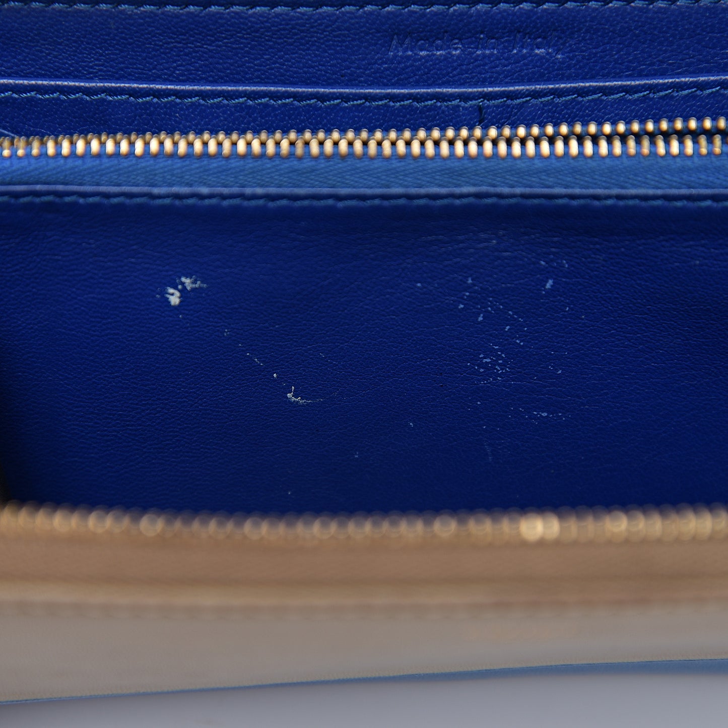 Lambskin Large Zip Around Multifunction Wallet Beige