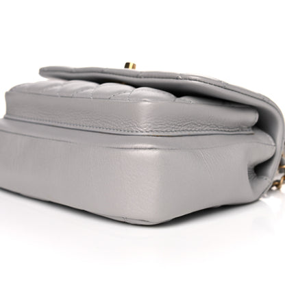Chanel Calfskin Quilted Top Handle Flap Light Grey 11 of 12