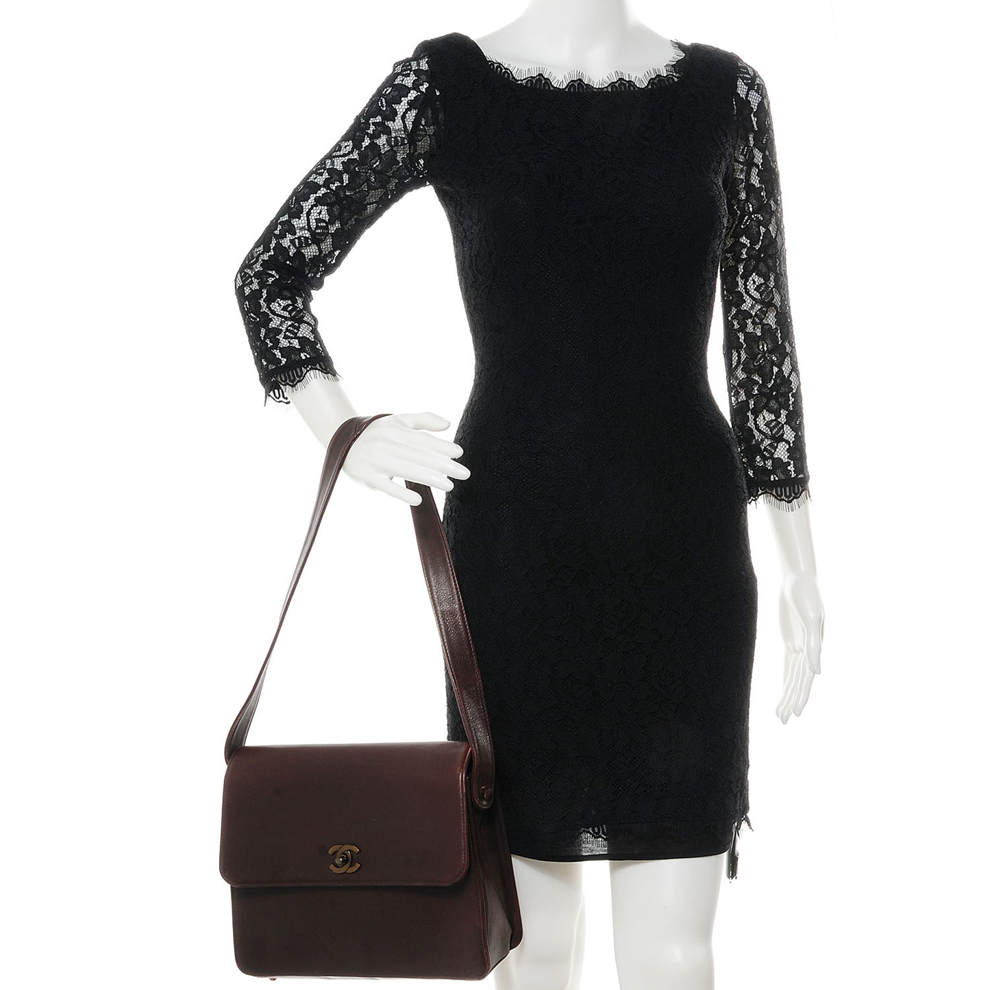 Calfskin Shoulder Bag Brown