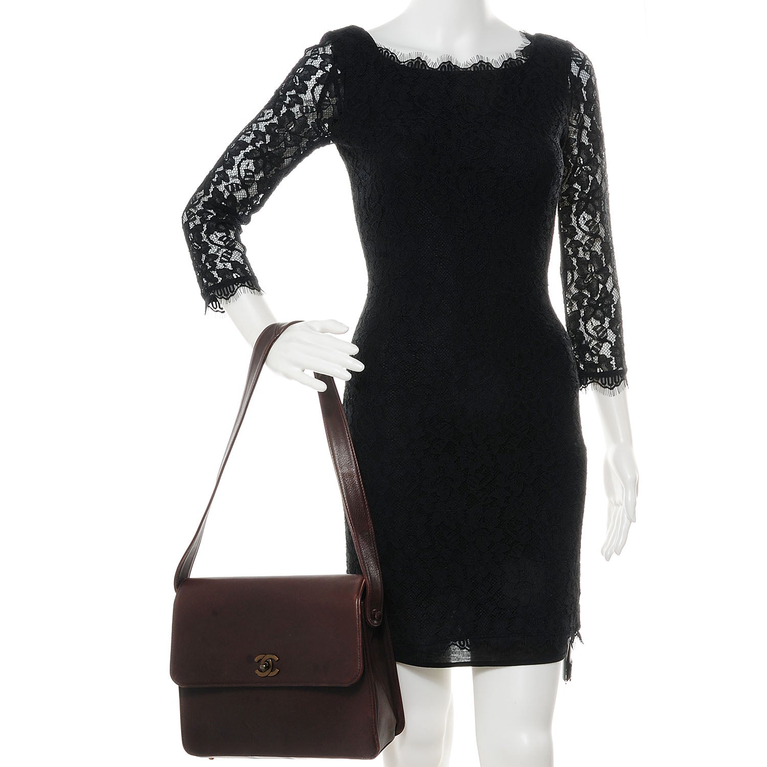 Chanel Calfskin Shoulder Bag Brown 2 of 11