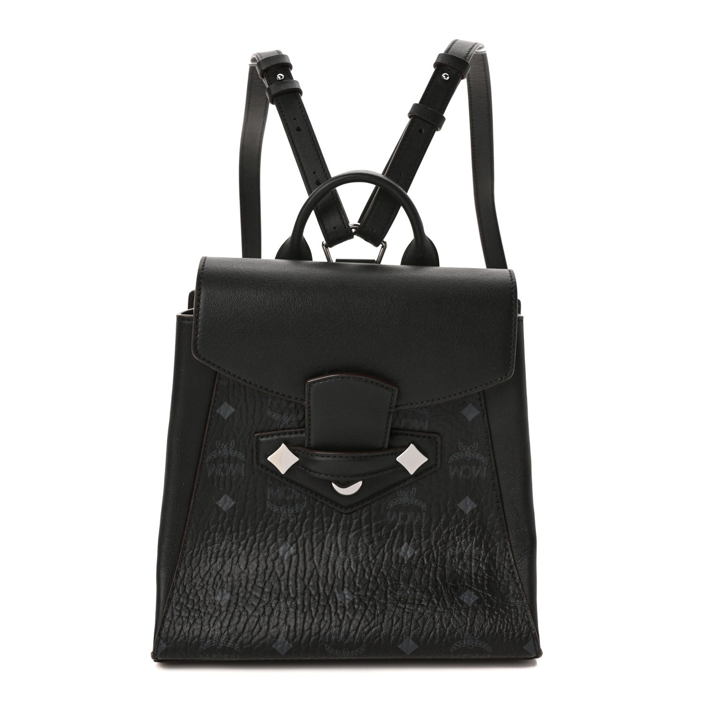 Calfskin Ottoman Essential Visetos Small Backpack Black