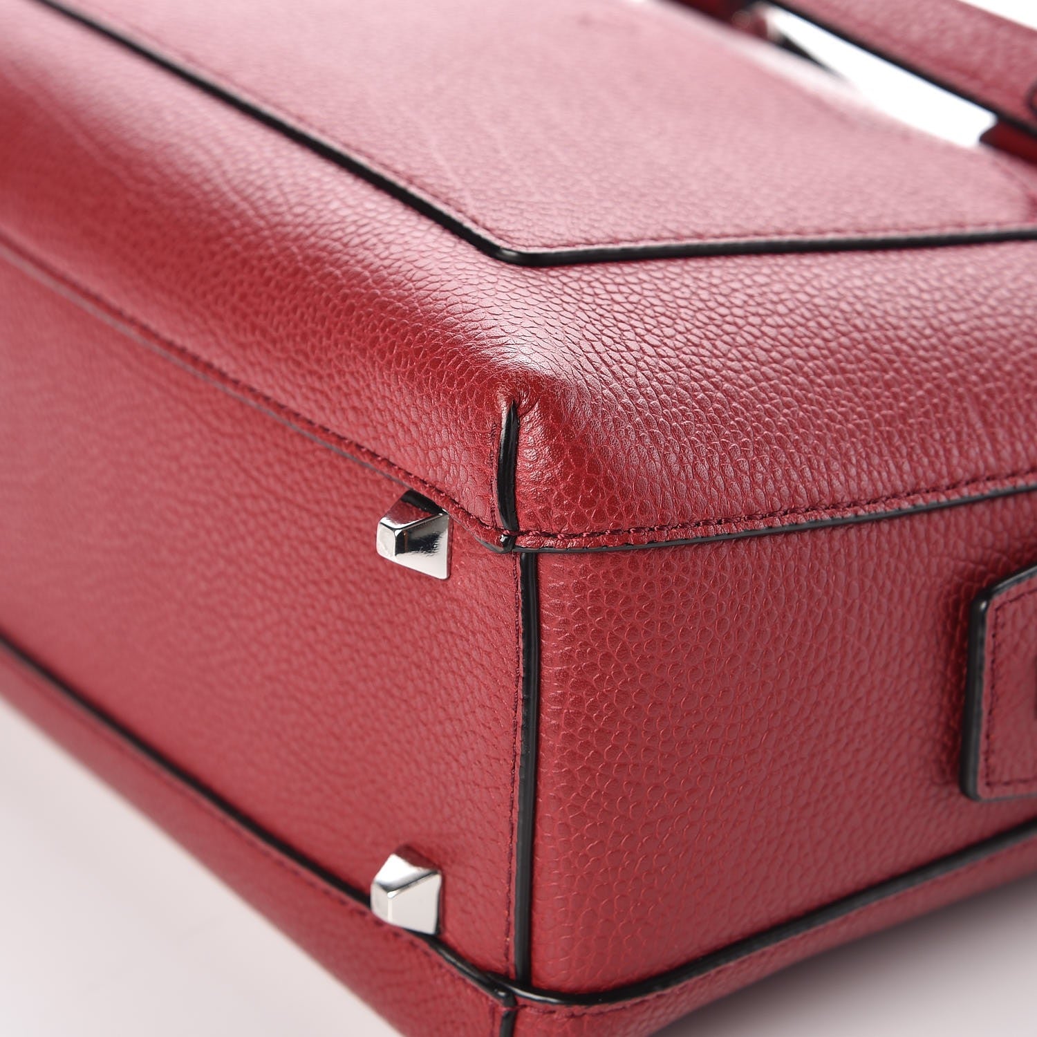 MCM Grained Calfskin Small Ella Boston Burgundy 12 of 17