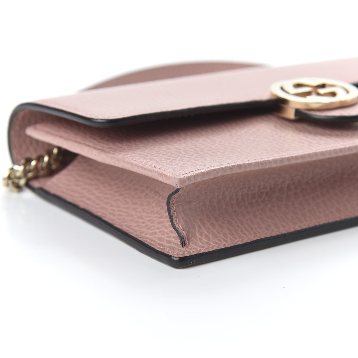 Gucci Dollar Calfskin Interlocking G Chain Wallet Soft Pink 7 of 10