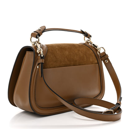 Gucci Suede Roxy Calfskin Large Blondie Top Handle Flap Bag Light Brown 3 of 11