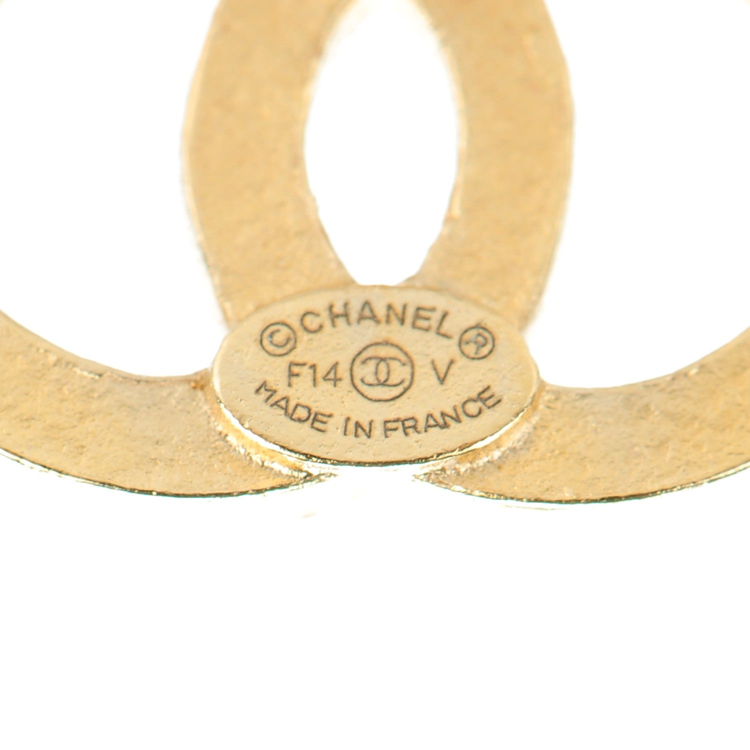 Chanel Crystal CC Earrings Light Gold 4 of 5
