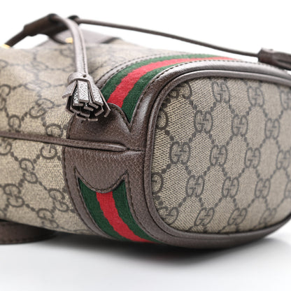 Gucci GG Supreme Monogram Web Mini Ophidia Bucket Bag Brown 9 of 12