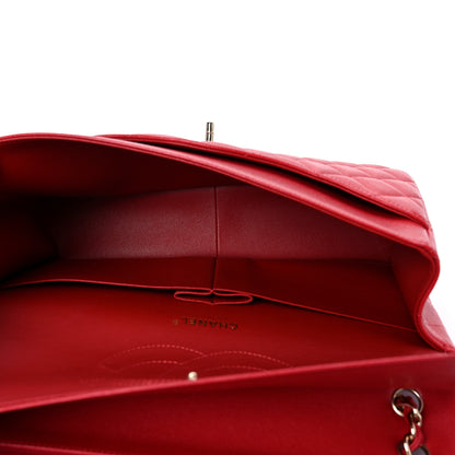 Chanel Caviar Quilted Jumbo Double Flap Red 5 of 11