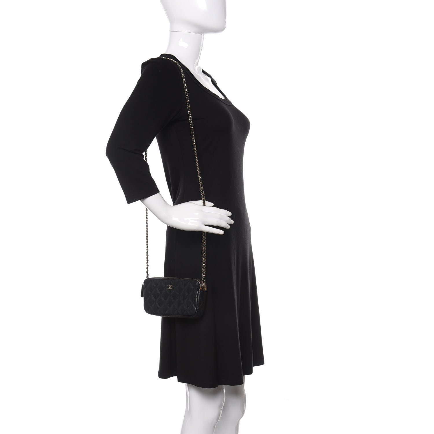 Chanel Caviar Quilted Small Clutch With Chain Black 2 of 12