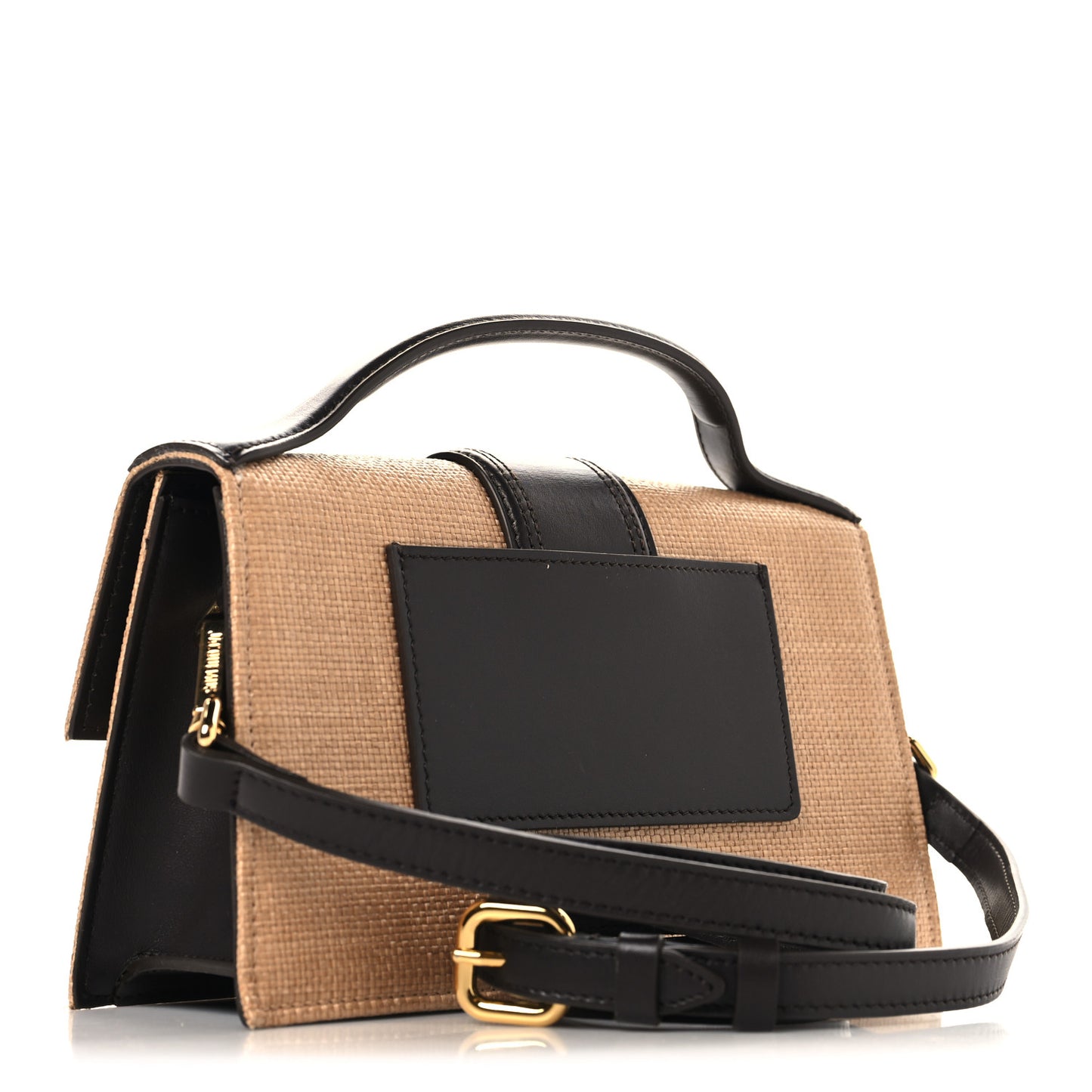 Raffia Smooth Calfskin Le Grand Bambino Natural Dark Brown