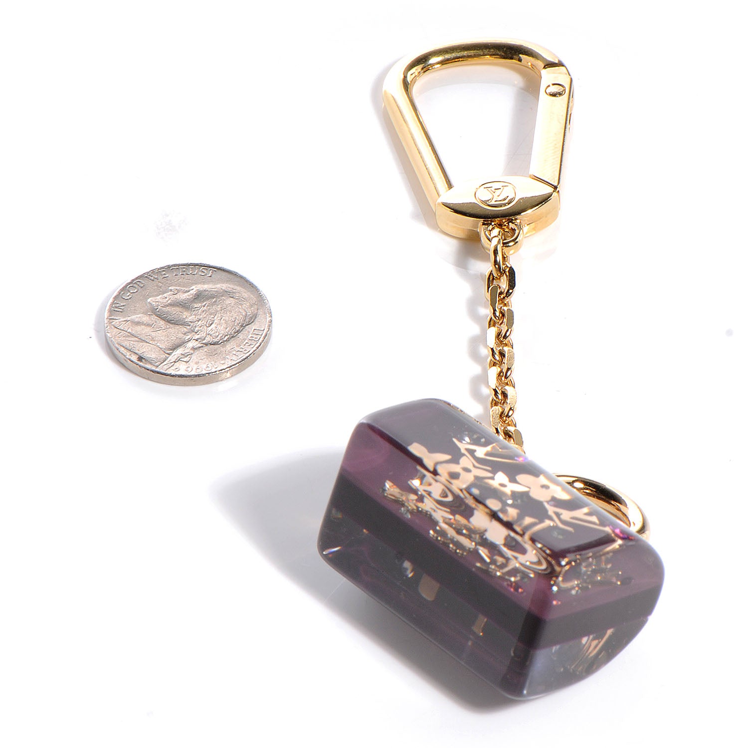 Louis Vuitton Resin Inclusion Speedy Bag Charm Key Chain Amarante 2 of 5