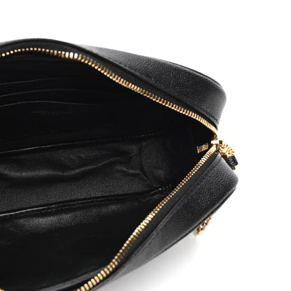 Saint Laurent Grain De Poudre Matelasse Monogram Mini Lou Camera Bag Black 4 of 4