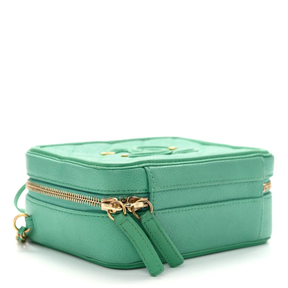 Chanel Caviar Quilted Small CC Filigree Vanity Case Green 4 of 12