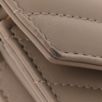 Saint Laurent Lambskin Matelasse Chevron Monogram Chain Wallet Dusty Grey 13 of 13