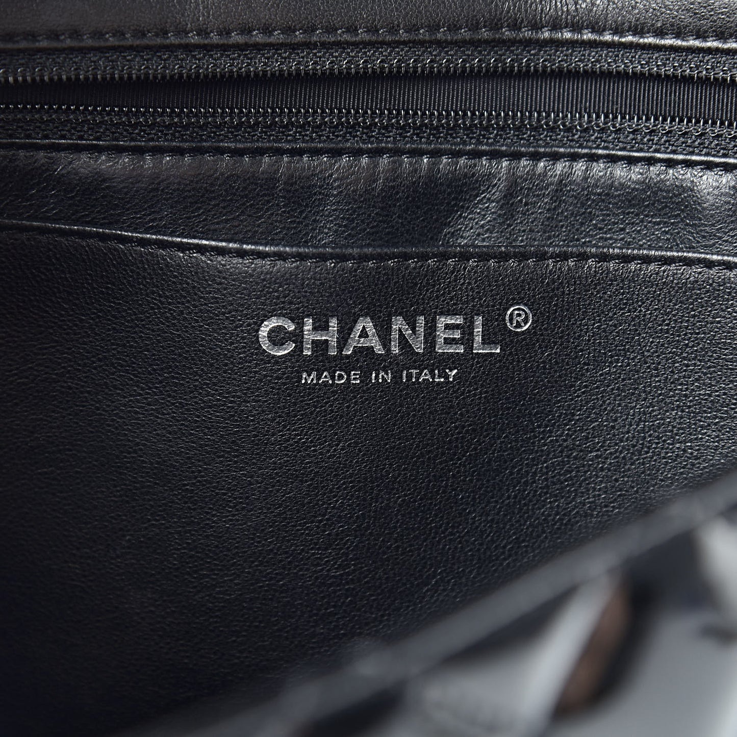 Patent Quilted Jumbo Single Flap Black