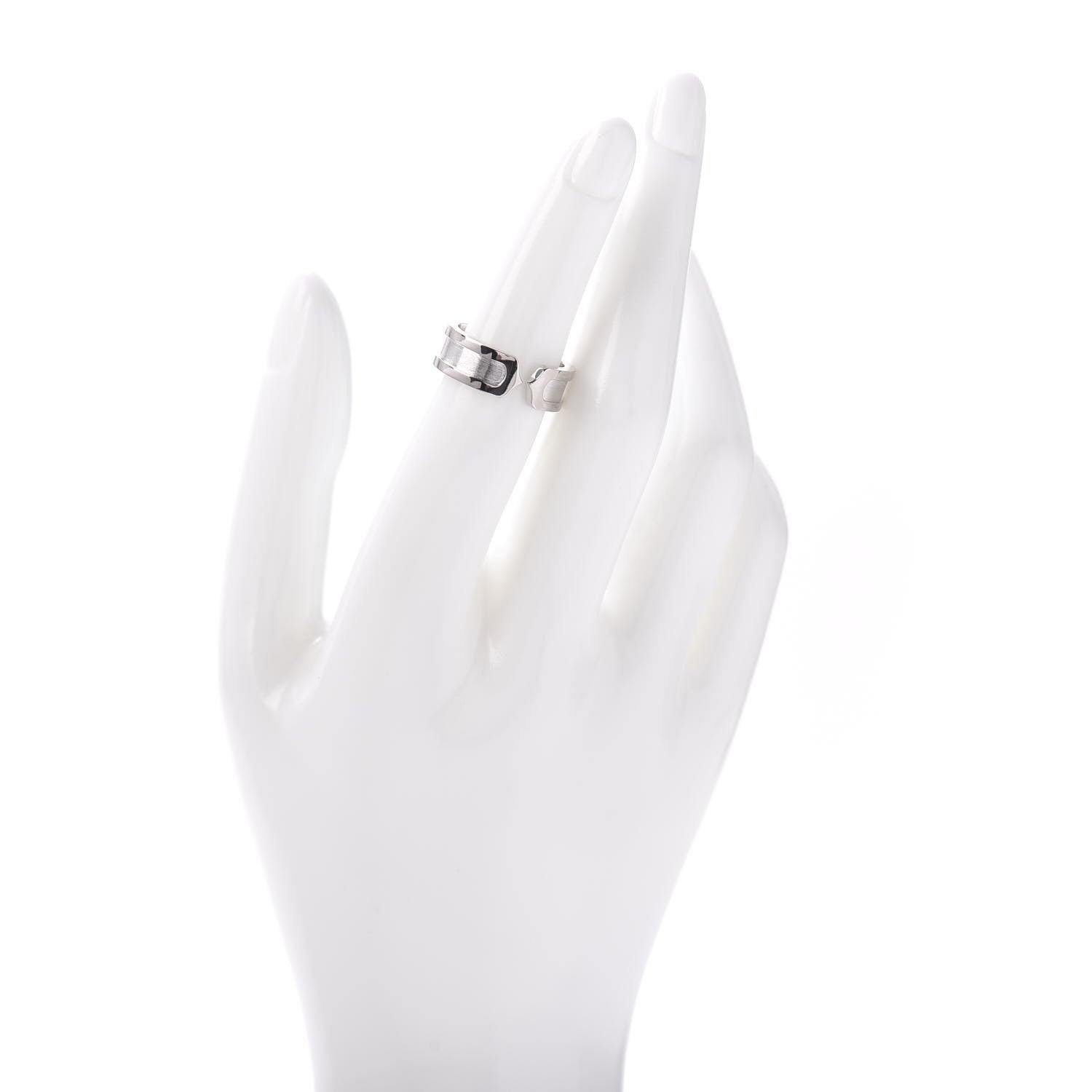 Cartier 18K White Gold 6.5mm C De Ring 51 5.75 2 of 4