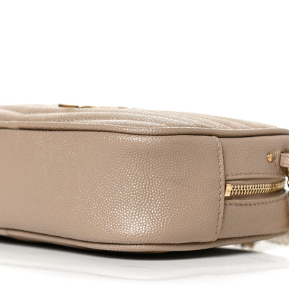 Saint Laurent Grain De Poudre Matelasse Monogram Mini Lou Camera Bag Dark Beige 10 of 14