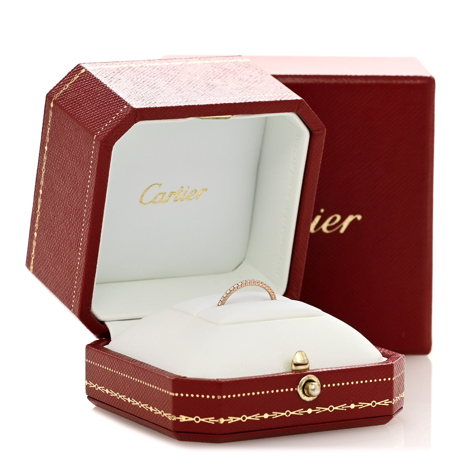 Cartier 18K Pink Gold Diamond 1.5mm Étincelle de Cartier Wedding Band Ring 47 4 5 of 5