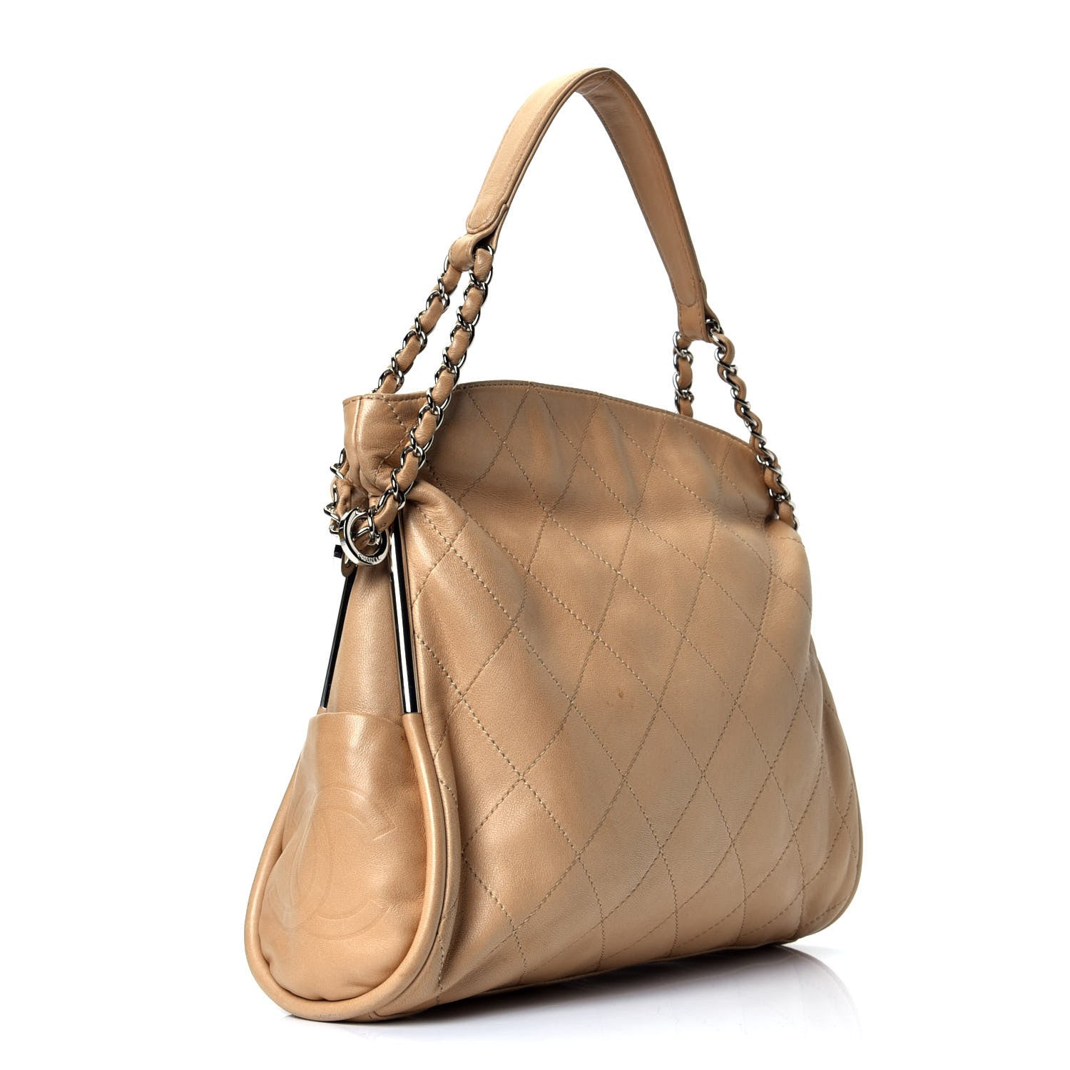 Chanel Lambskin Stitched Medium Ultimate Soft Tote Beige