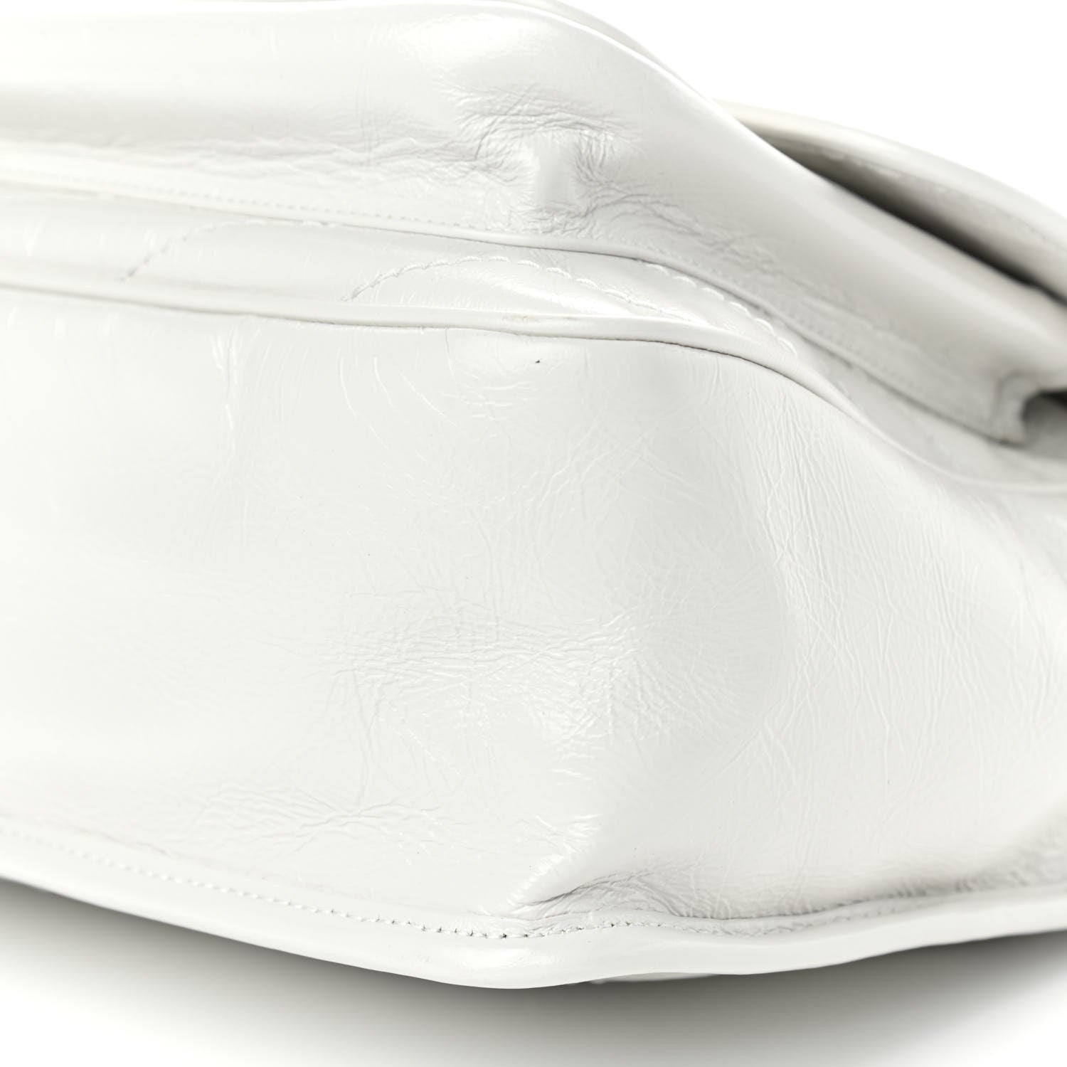 Saint Laurent Crinkled Calfskin Matelasse Monogram Medium Niki Chain Satchel Pearl White 9 of 10