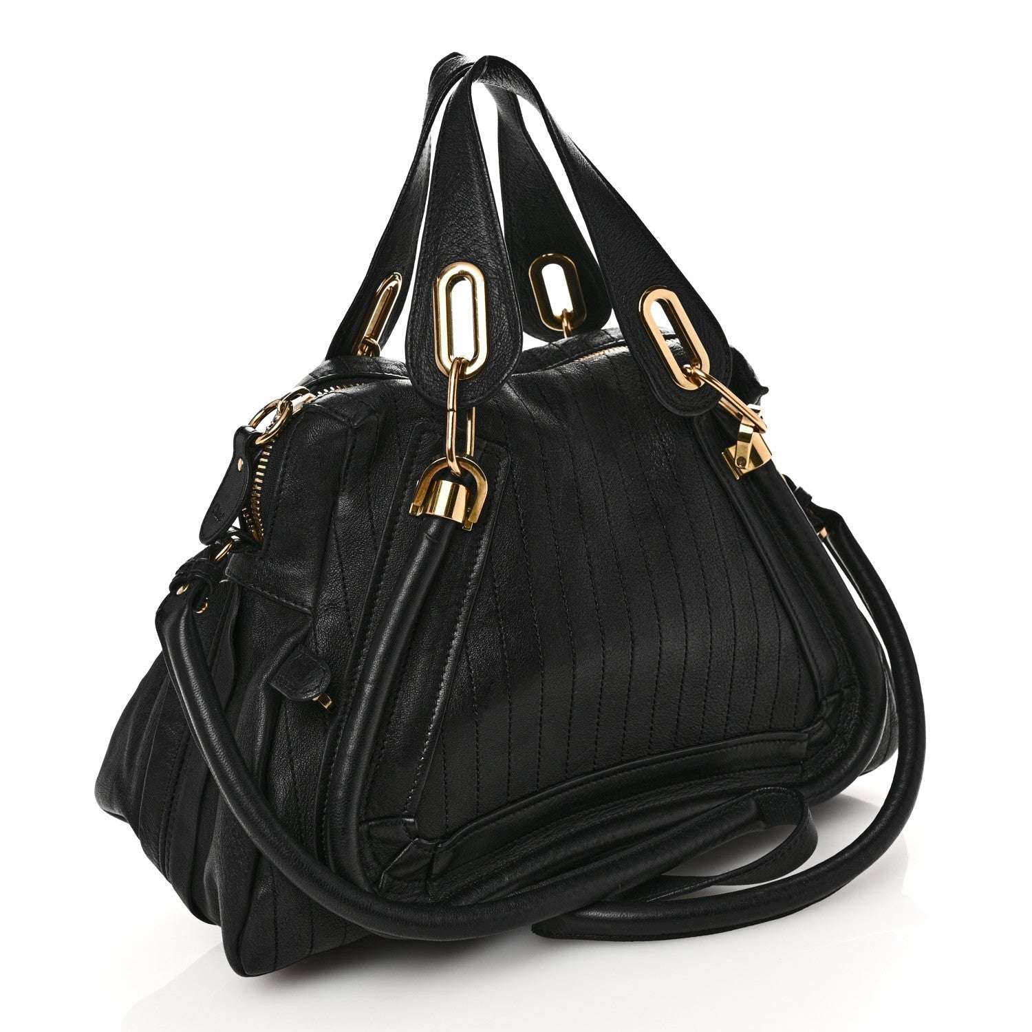Chloe Calfskin Vertical Quilted Medium Paraty Black 3 of 11