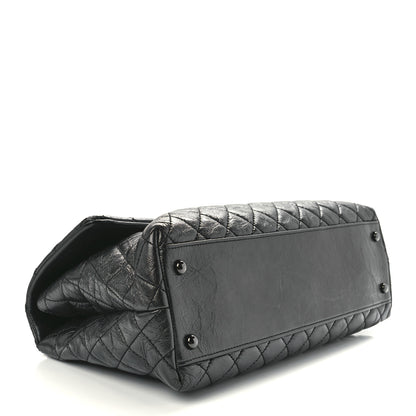 Chanel Aged Calfskin Quilted Medium Coco Handle Flap So Black 4 of 12