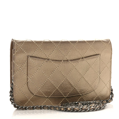 Chanel Metallic Aged Calfskin Quilted Reissue Wallet On Chain WOC Gold 3 of 13