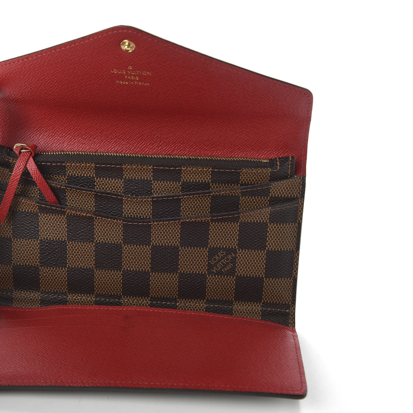 Damier Ebene Josephine Wallet Red