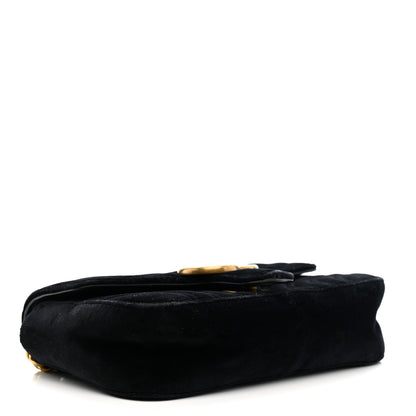 Gucci Velvet Matelasse Mini GG Marmont Shoulder Bag Black 4 of 16