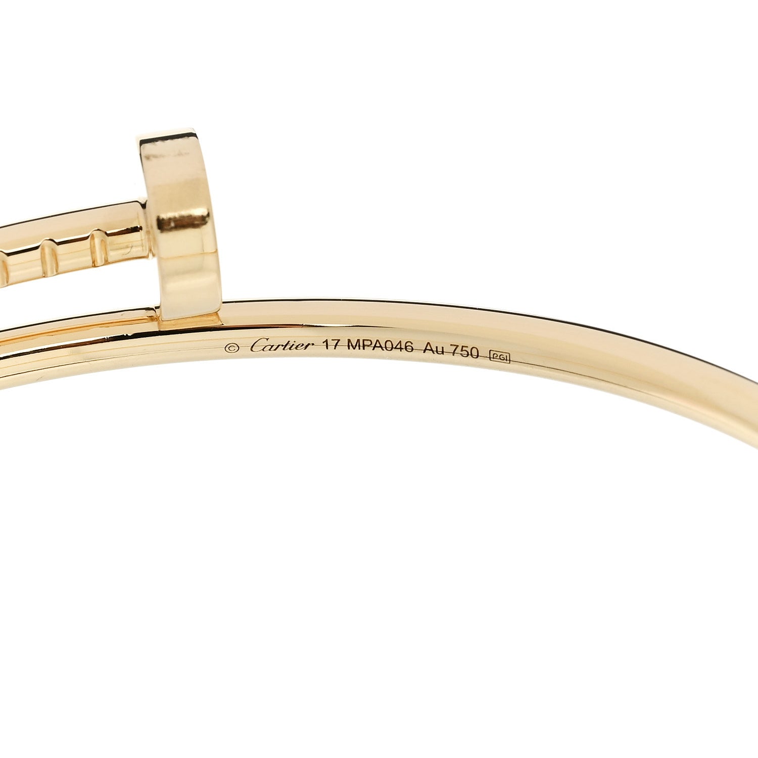 Cartier 18K Yellow Gold Small Juste Un Clou Bracelet 17 4 of 4