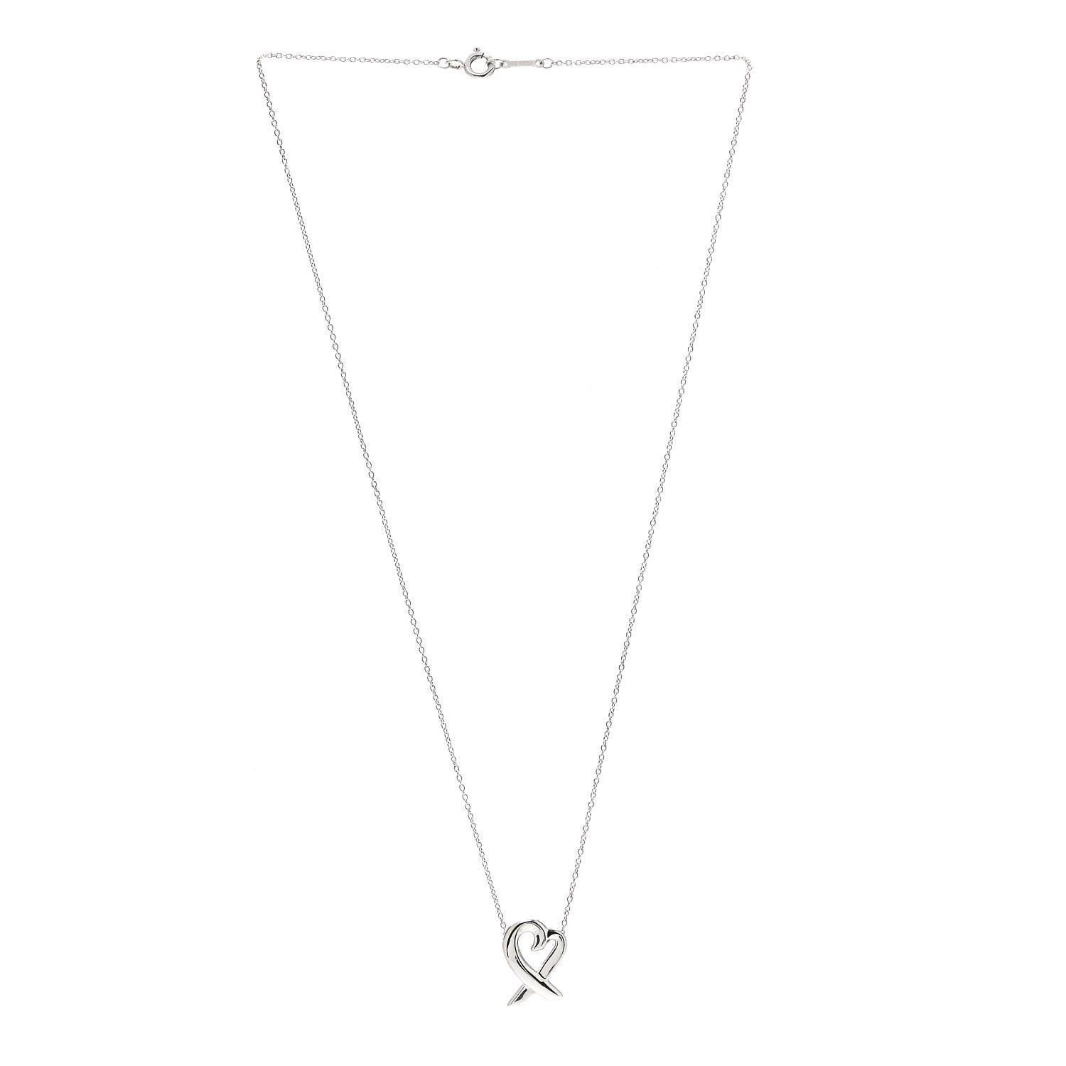 Tiffany Sterling Silver Small Paloma Picasso Loving Heart Pendant Necklace 3 of 6