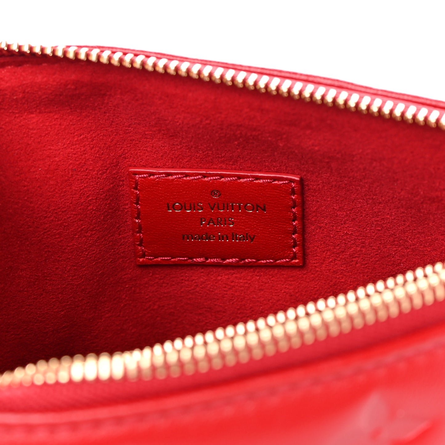 Mother of Pearl Lambskin Embossed Monogram Coussin BB Red Green
