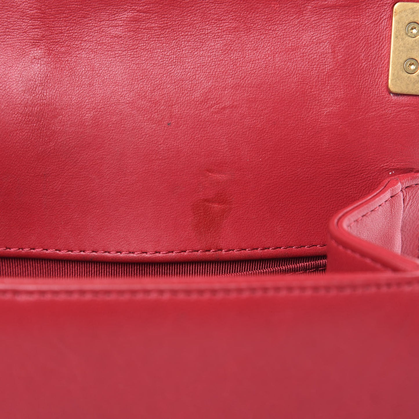 Lambskin Quilted Small Boy Flap Dark Red