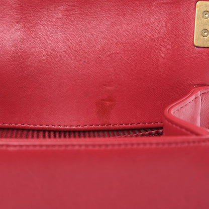 Chanel Lambskin Quilted Small Boy Flap Dark Red 17 of 20