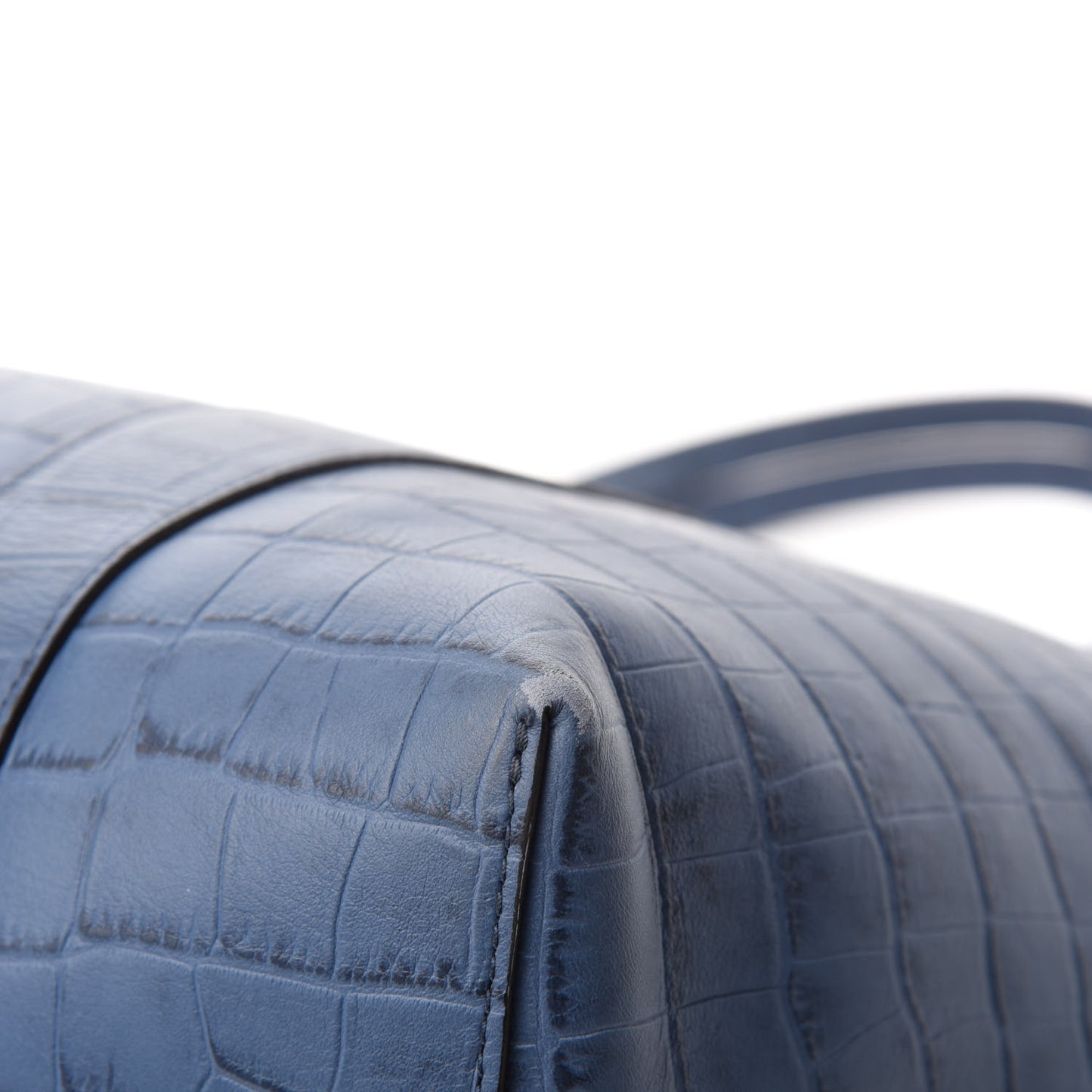 Matte Crocodile Embossed Bayswater Tote Pale Navy