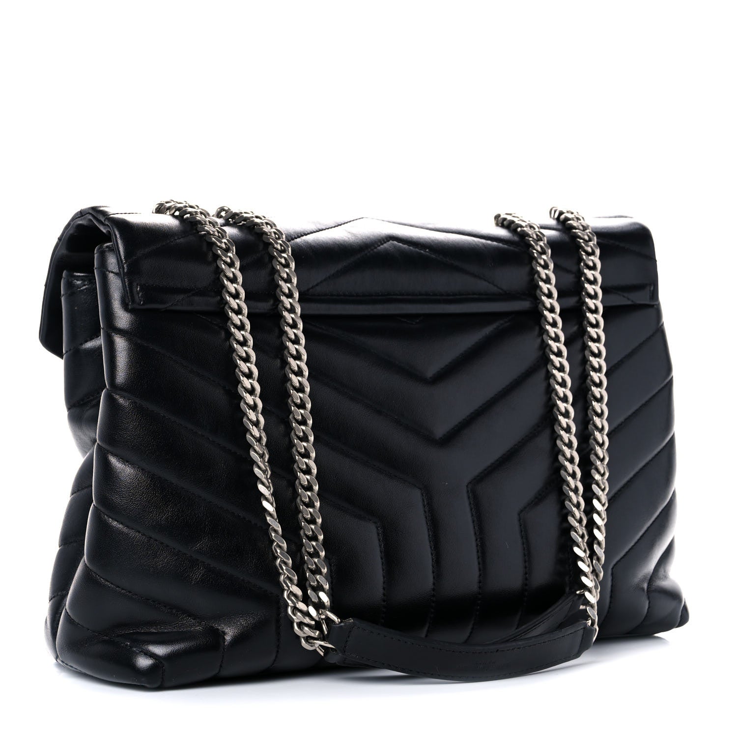 Saint Laurent Calfskin Y Quilted Monogram Medium Loulou Chain Satchel Black 2 of 18