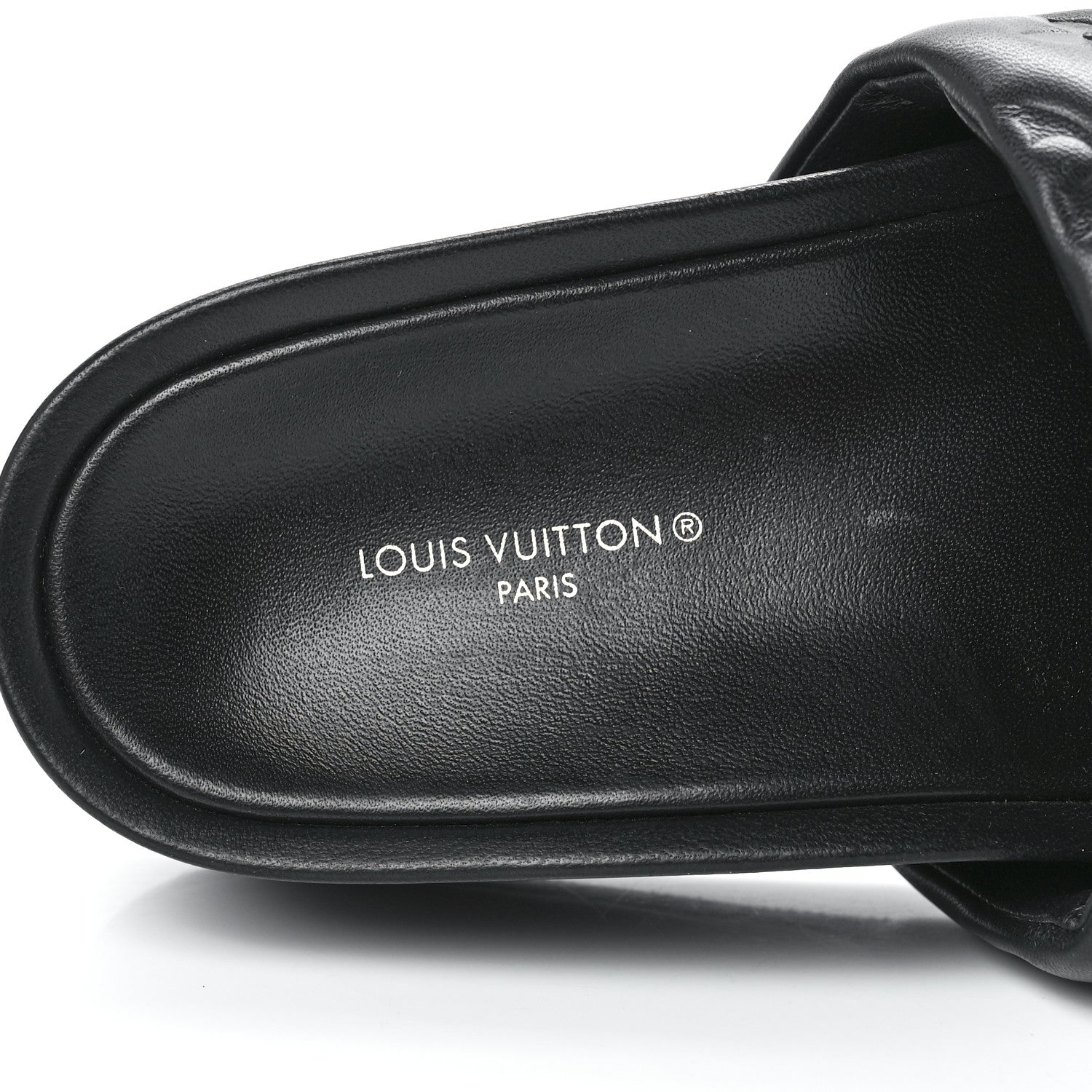 Louis Vuitton Lambskin Embossed Monogram Jumbo Flatform Mule Sandals 35 Black 7 of 9