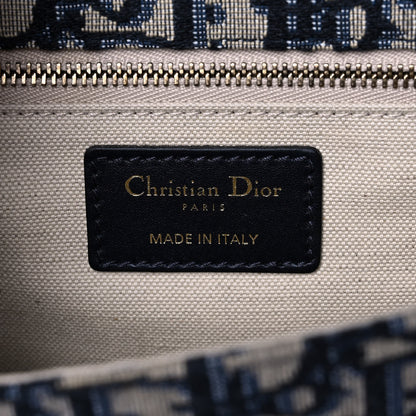 Christian Dior Oblique DiorAddict Flap Bag Navy Blue 6 of 14