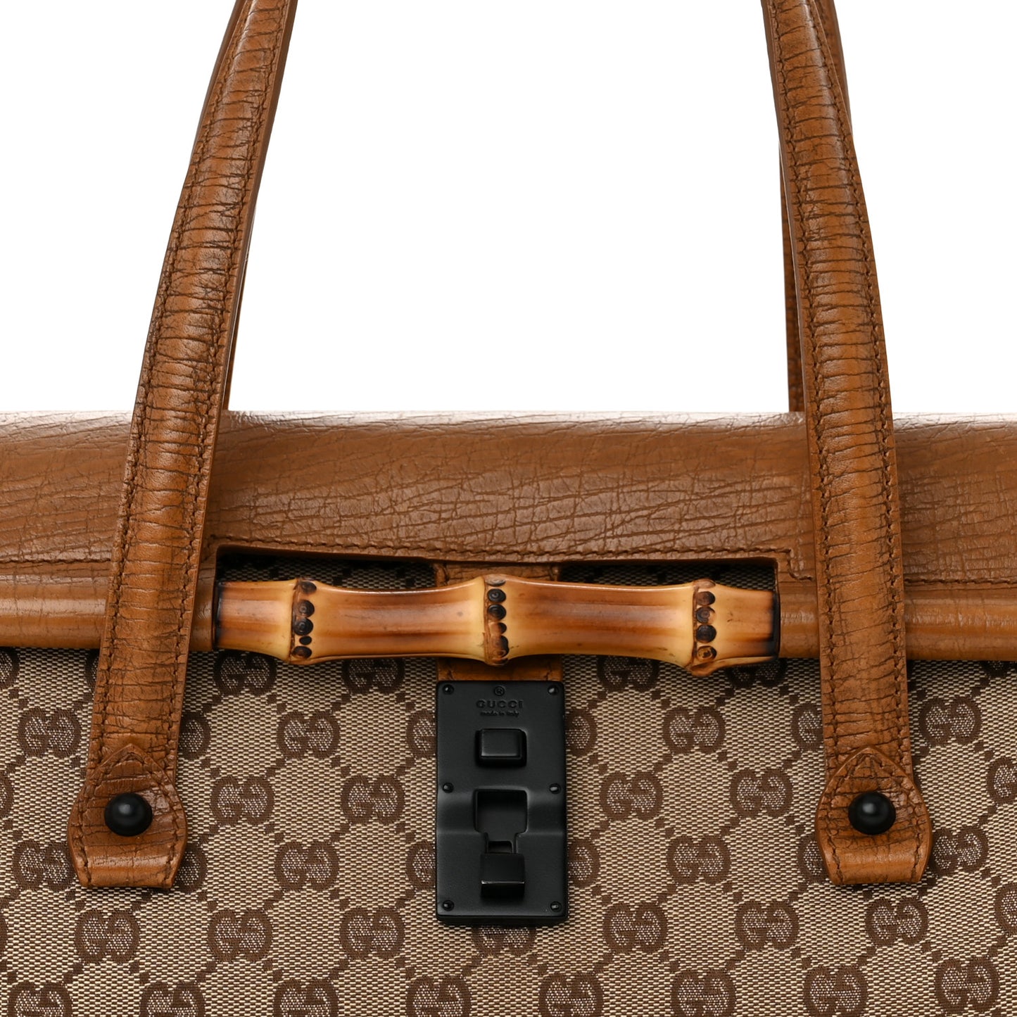 Monogram Bamboo Bullet Satchel Brown