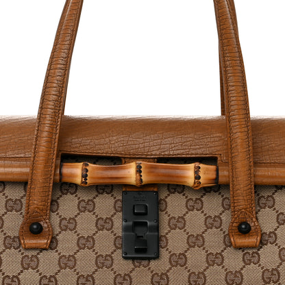Gucci Monogram Bamboo Bullet Satchel Brown 9 of 12