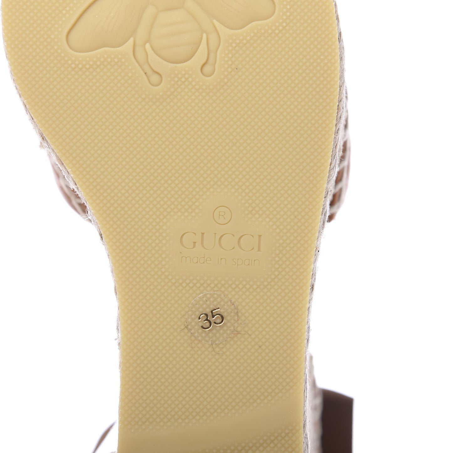 Nappa Matelasse GG Marmont Ankle Wrap Platform 35/120mm Espadrille Wedges 35 Cognac