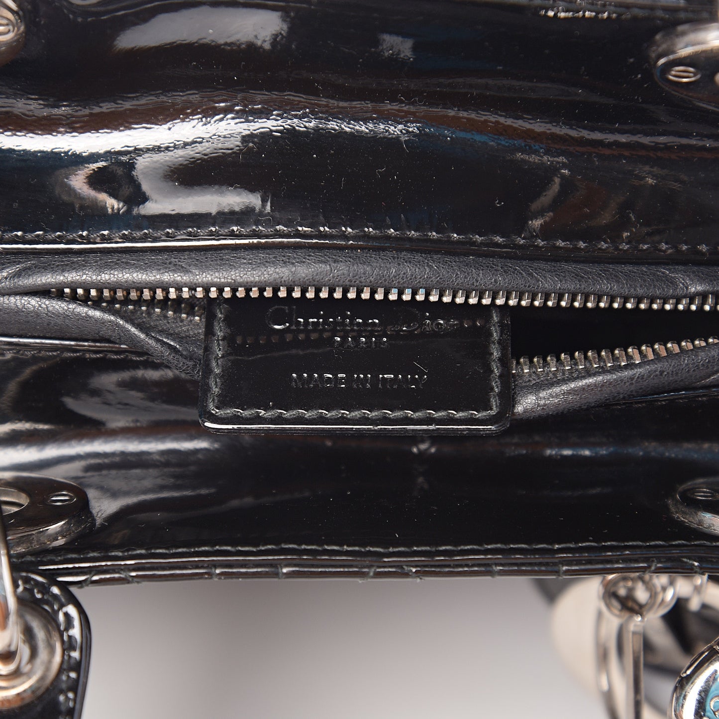 Patent Cannage Medium Lady Dior Black