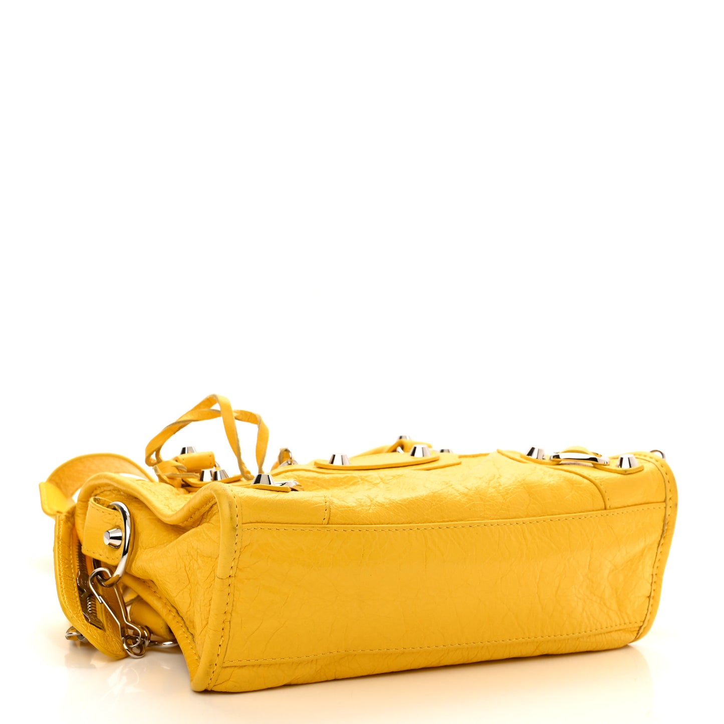 Agneau Classic Silver Hardware Mini City Yellow